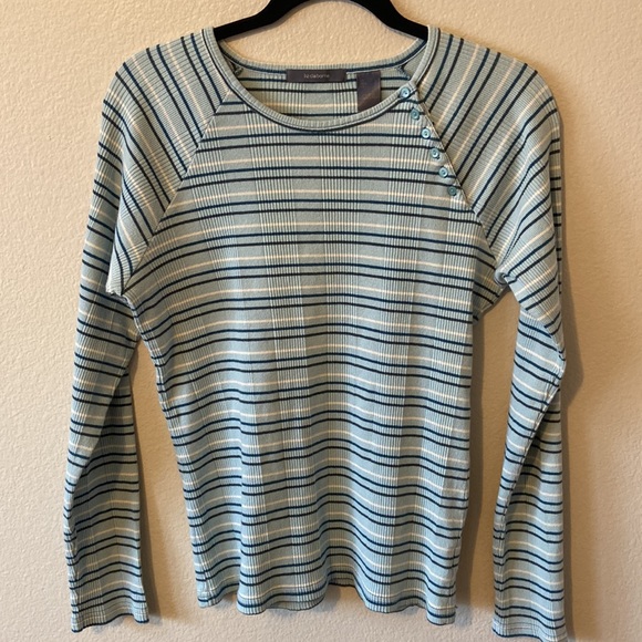 Liz Claiborne Soft Ribbed Striped Crew Neck - Picture 1 of 5